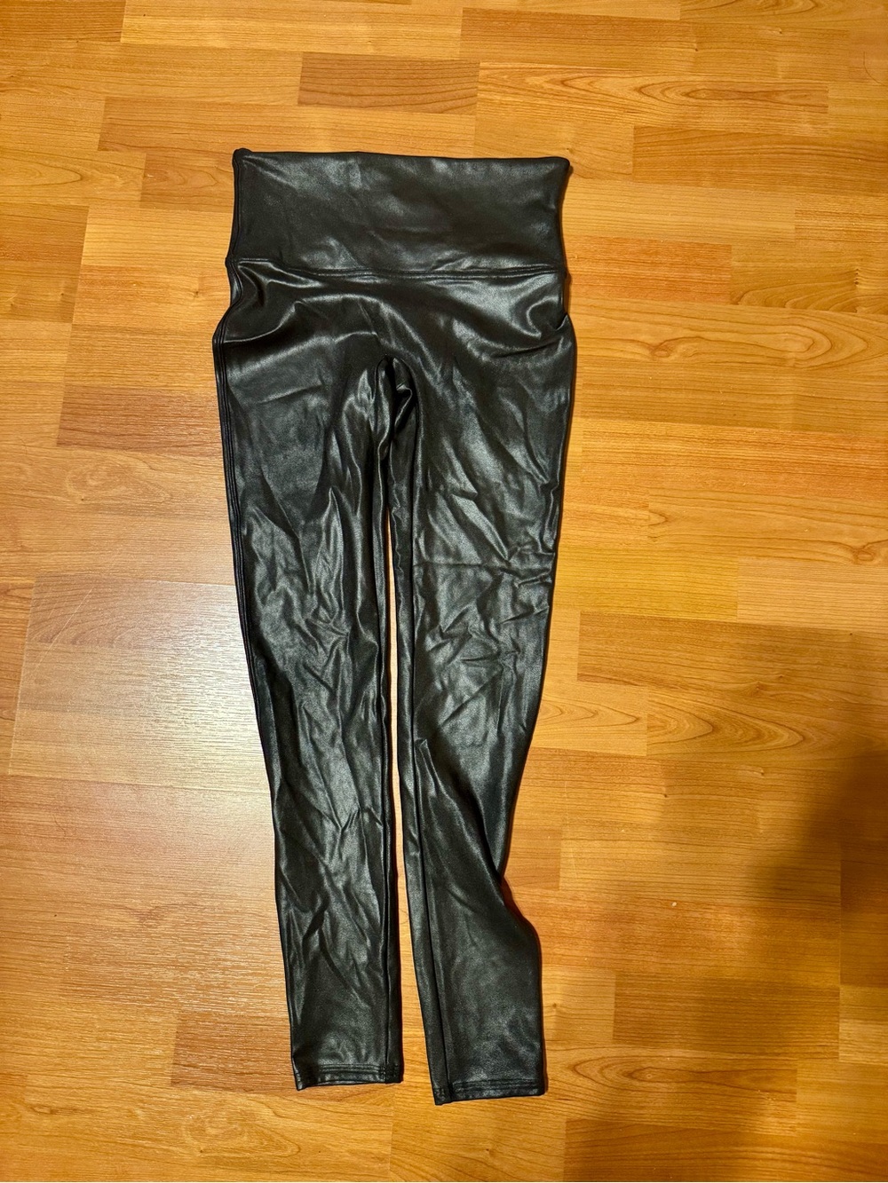 Black Spanx Sparkly Faux Leather Leggings